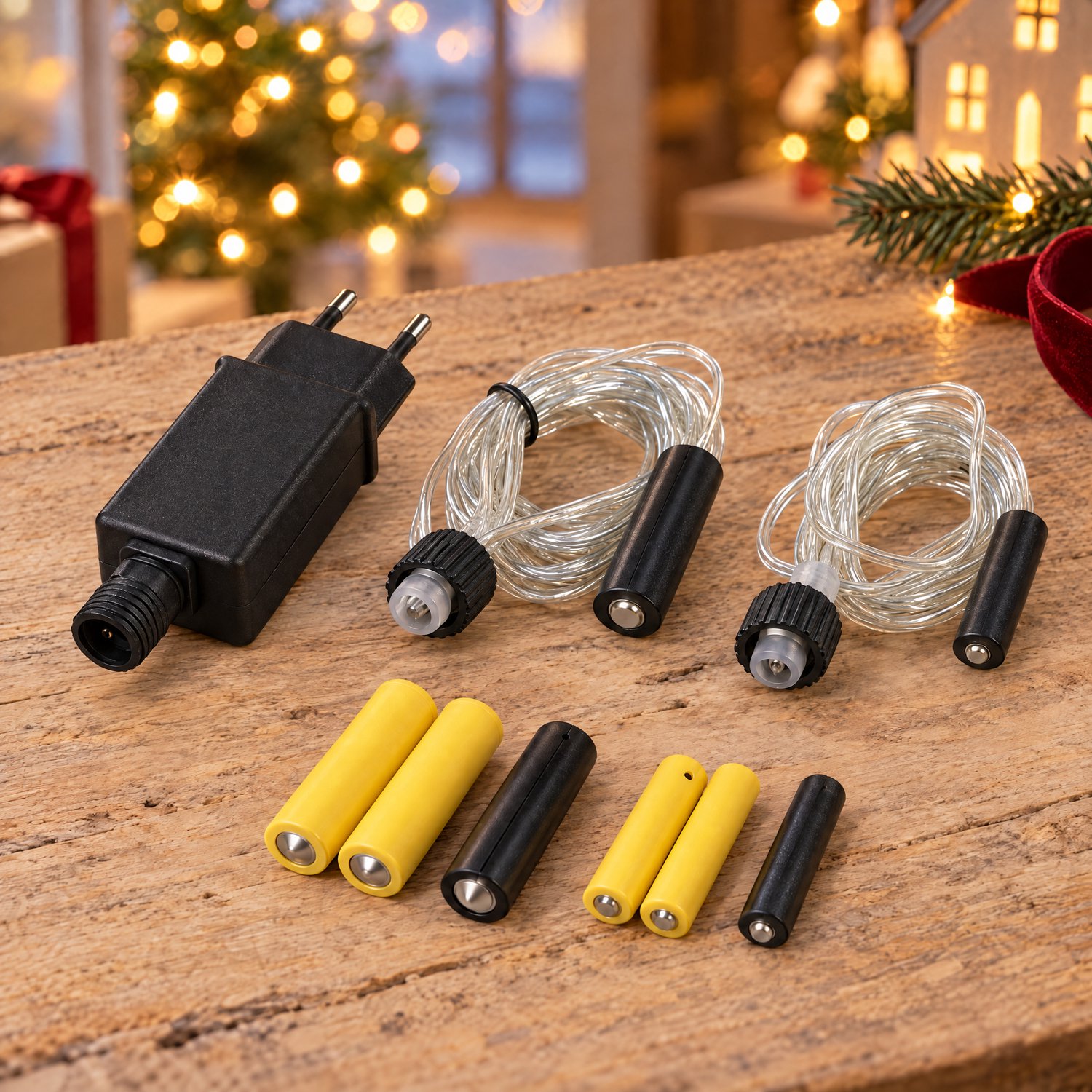 Lomera Batterijvervanger - 4x AA en 4x AAA Dummy Batterijen - Batterij Adapter - Transformator voor LED Verlichting en Kerstverlichting - Adapter voor Netstroom - IP20 - Trafo