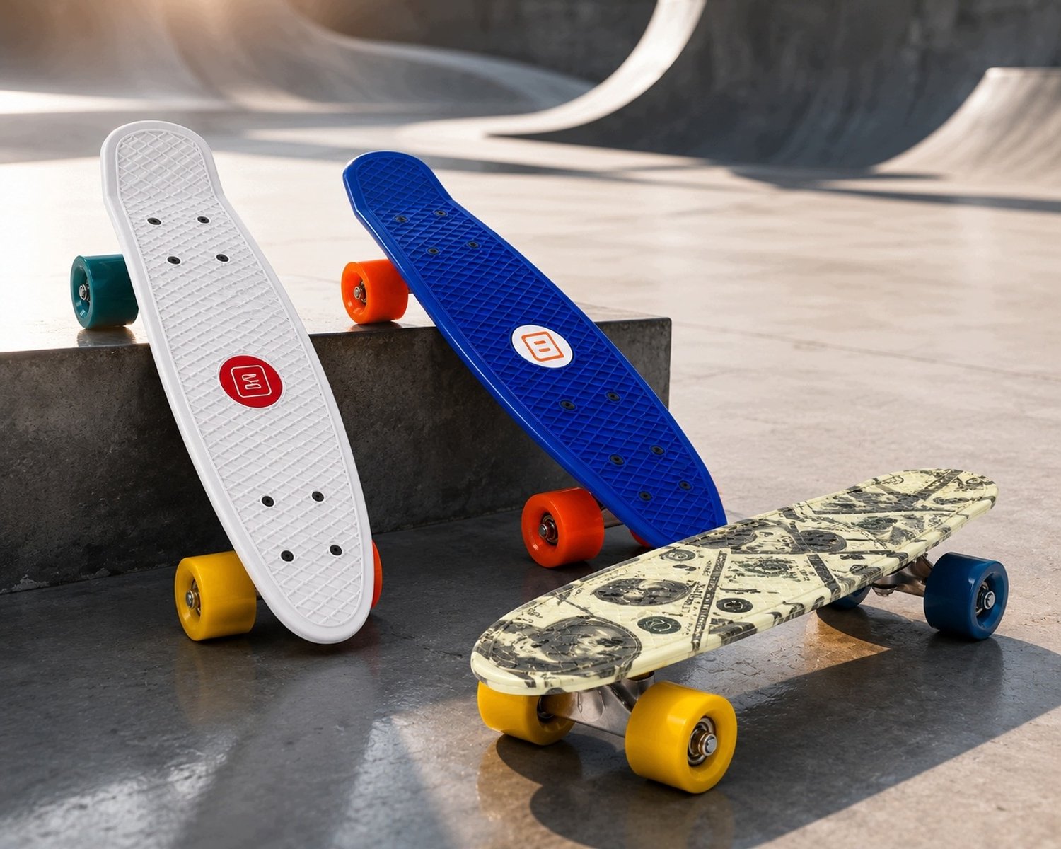 Penny Board Skateboard 57cm 3 Designs PU Wielen Max 100kg Multicolor