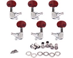Tuning pegs 3L3R - amber plastic knoppen - ingesloten voor elektrische en akoestische gitaar - betrouwbare afstemming - ShopVlot