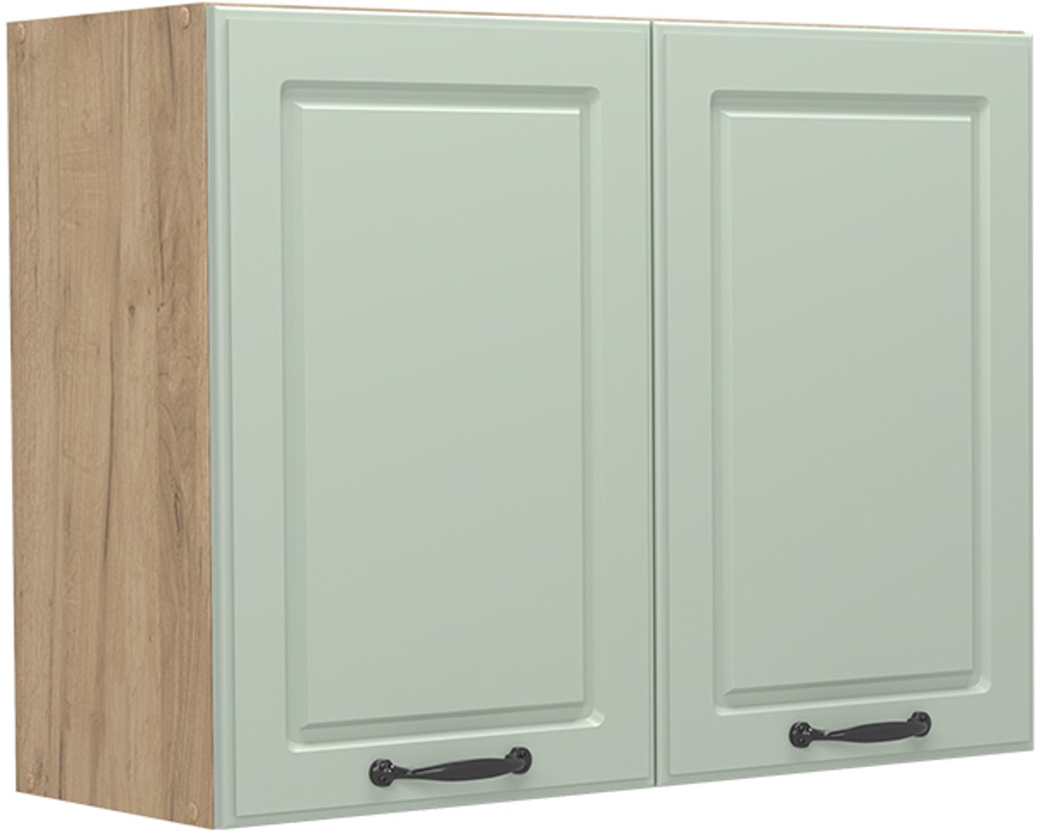 Vicco Glazen keukenkast R-Line, Mint landelijk/Goudkleurig Eiken, 80 cm