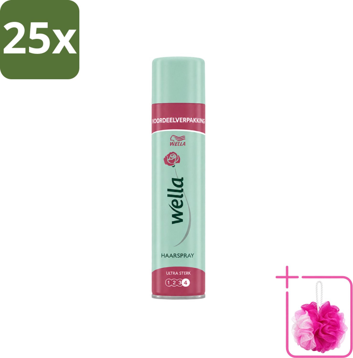 25 x Wella – Ultra Strong Hold – Haarspray – 400 ml - Bulkverpakking - Haarspray - Douchemop - Haartypen