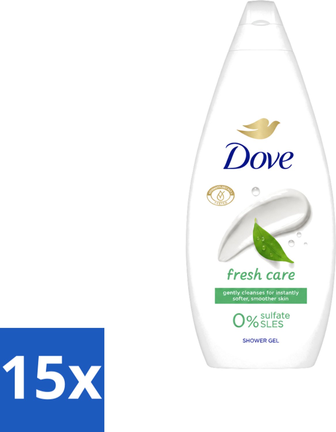 15 x Dove Douchecrème - Fresh Care - 720 ml - Voordeelverpakking - 15 stuks