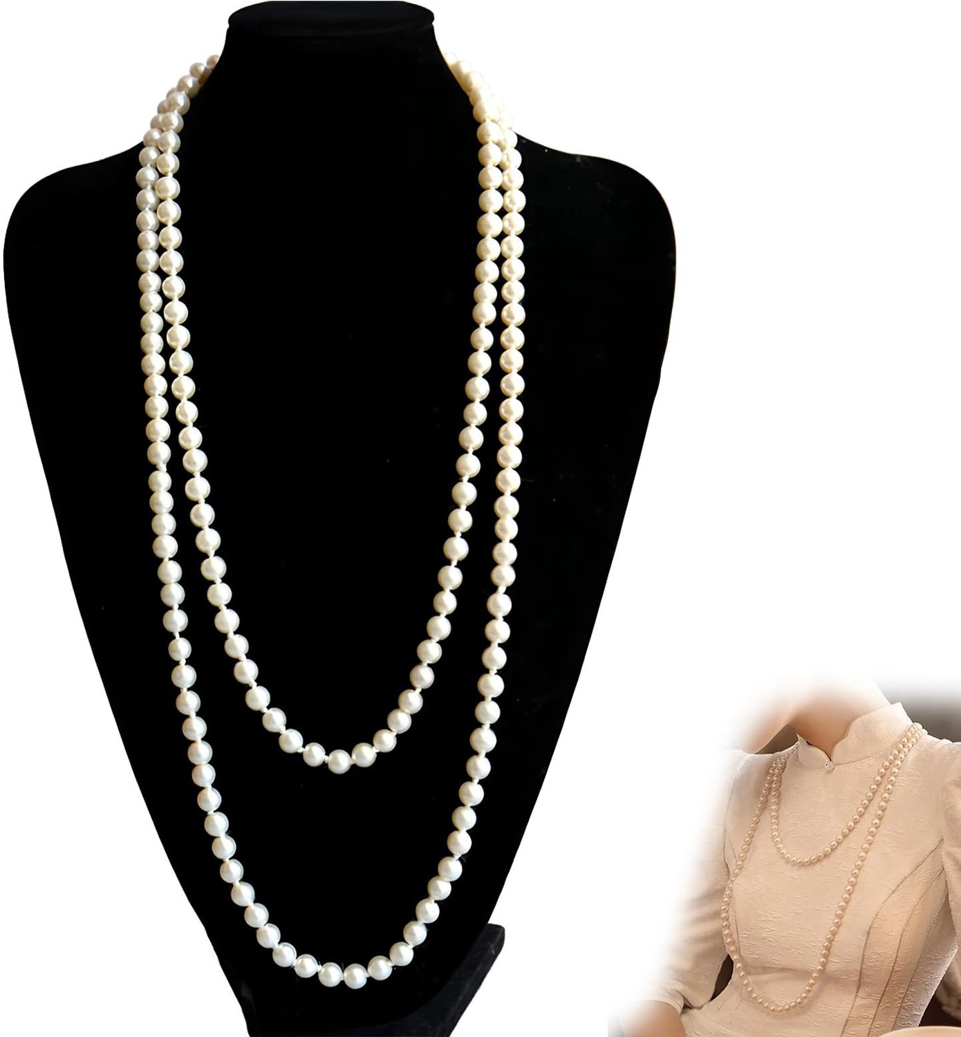 Lange Kralenketting van 150 cm voor 1920s Thema