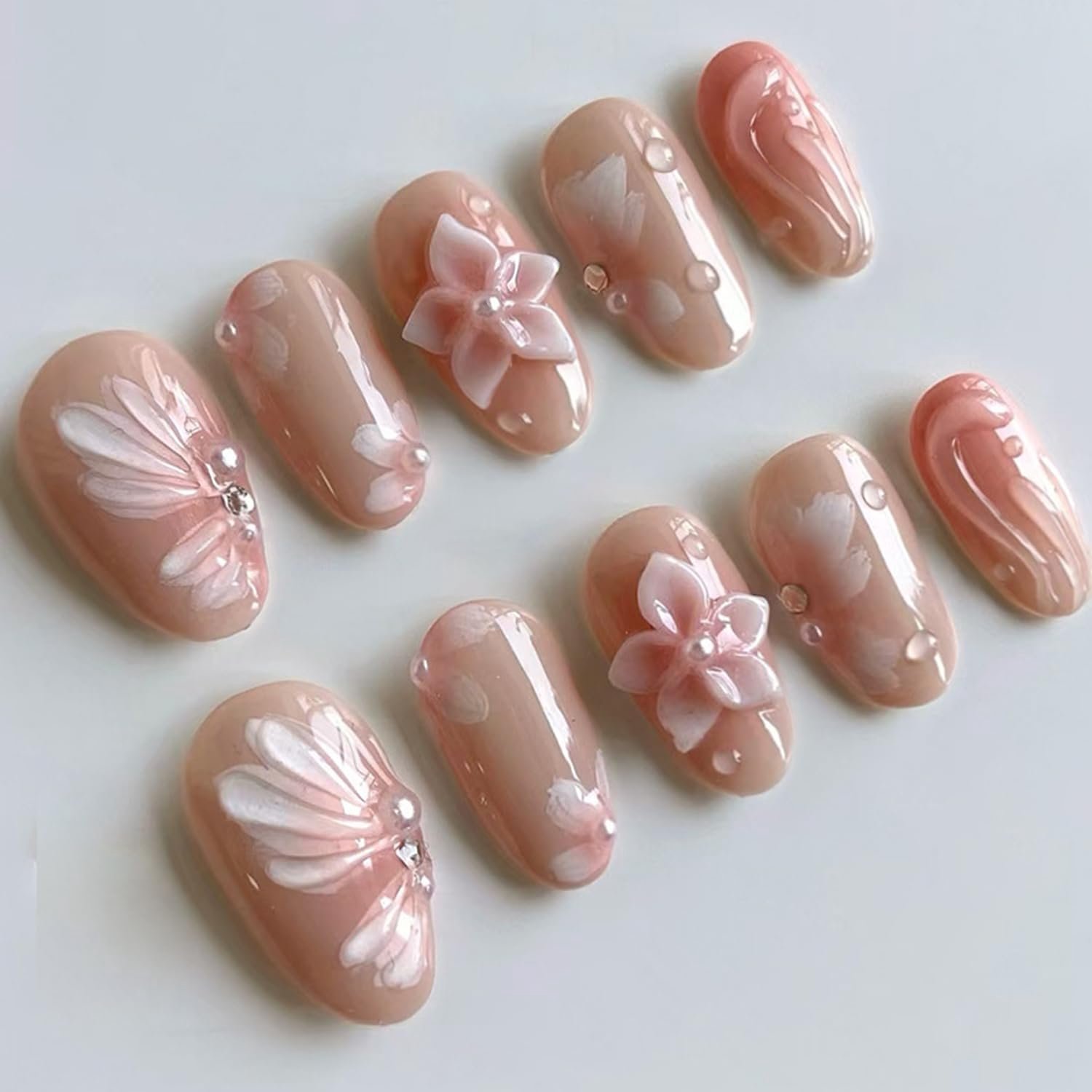 3D Lily Design Falsenails voor Vrouwen