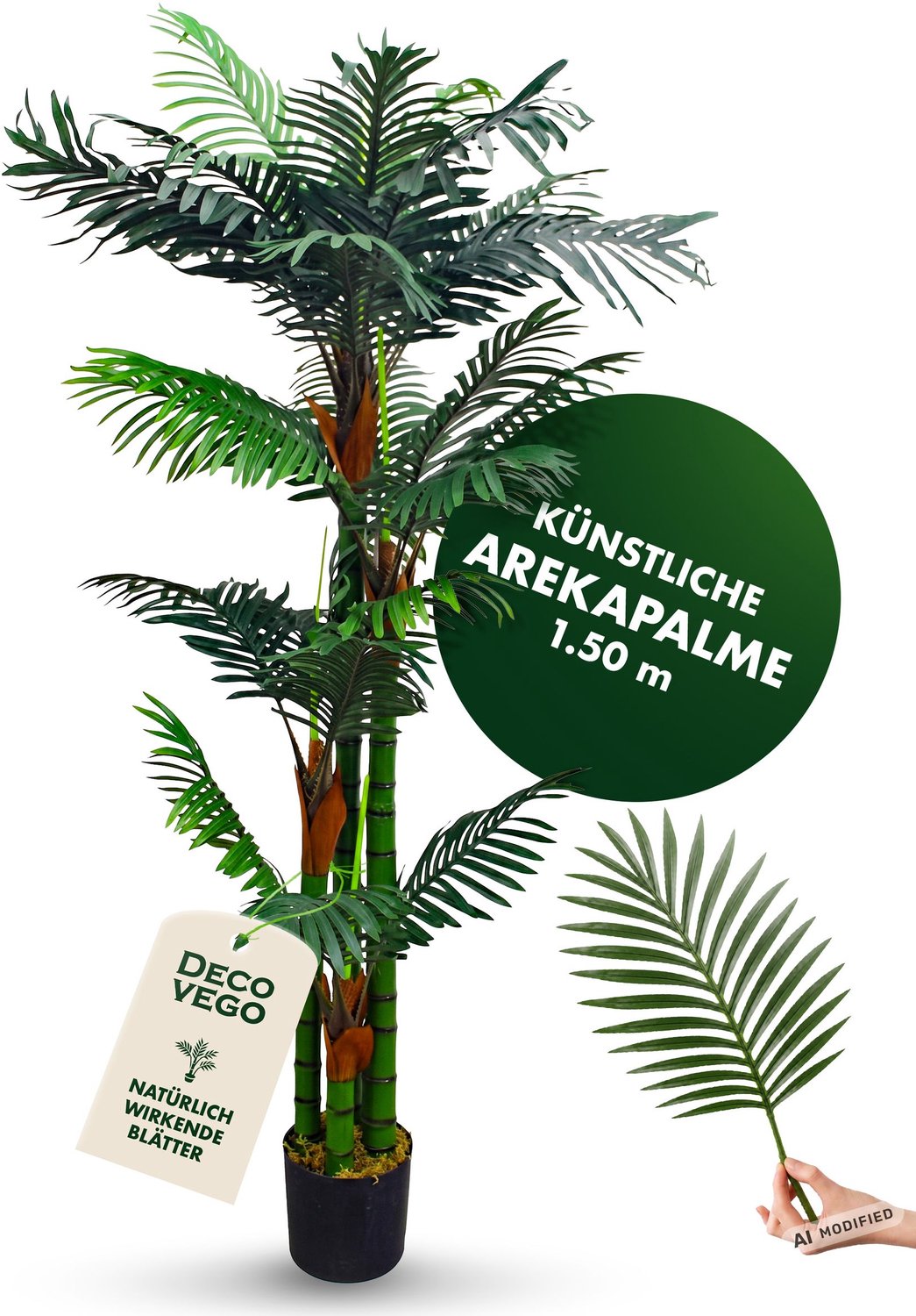 Decovego Valse Kunstmatige Areca Palm Plant Boom Decoratie 150cm Binnenin DECOVEGO