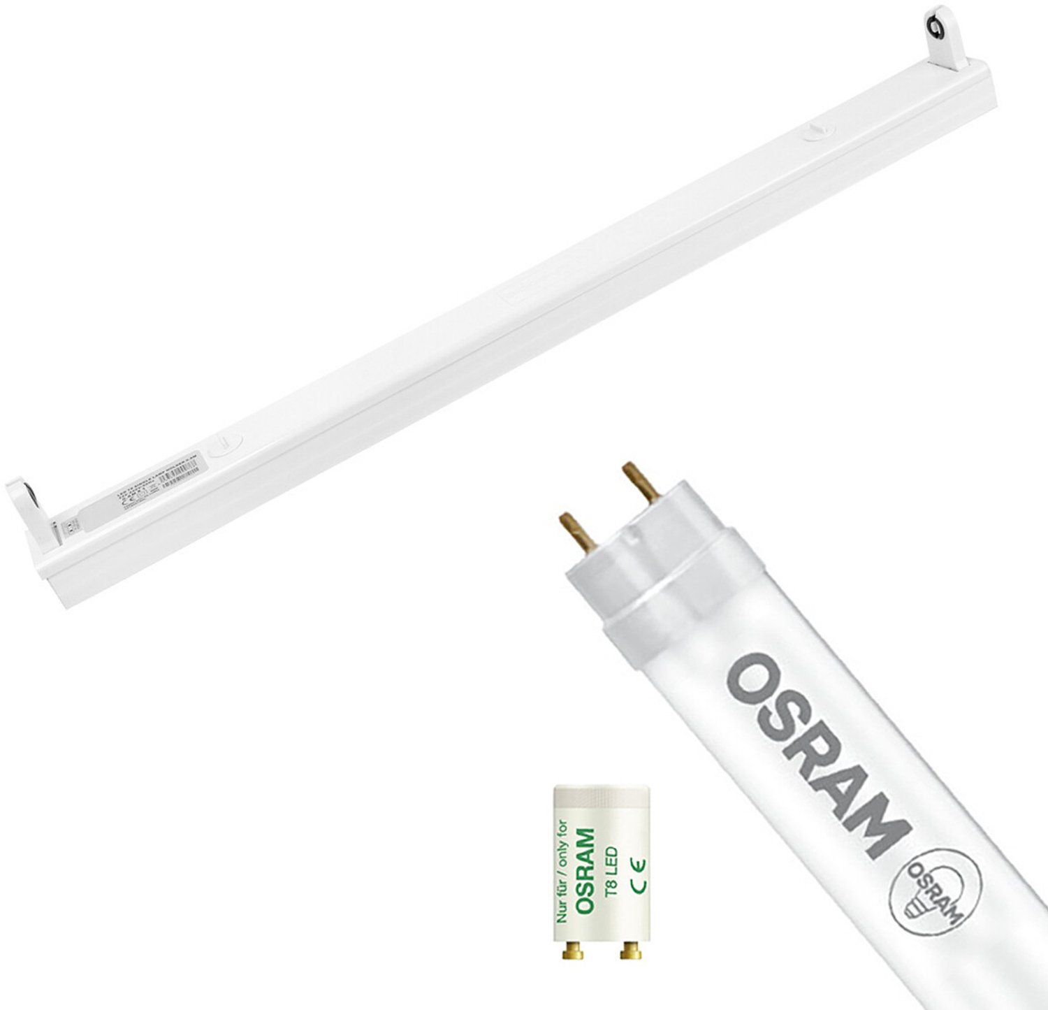 BES LED LED TL Armatuur met T8 Buis - OSRAM SubstiTUBE Value EM 865 - Aigi Dybolo - 60cm Enkel - 7.6W - Helder/Koud Wit 6500K