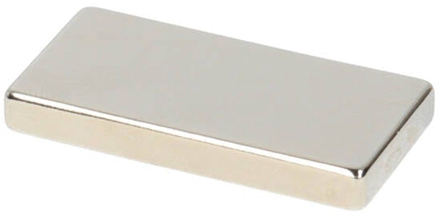 Neodymium Blokmagneet 40 x 20 x 3 mm N45 NiCuNi – 3 stuks