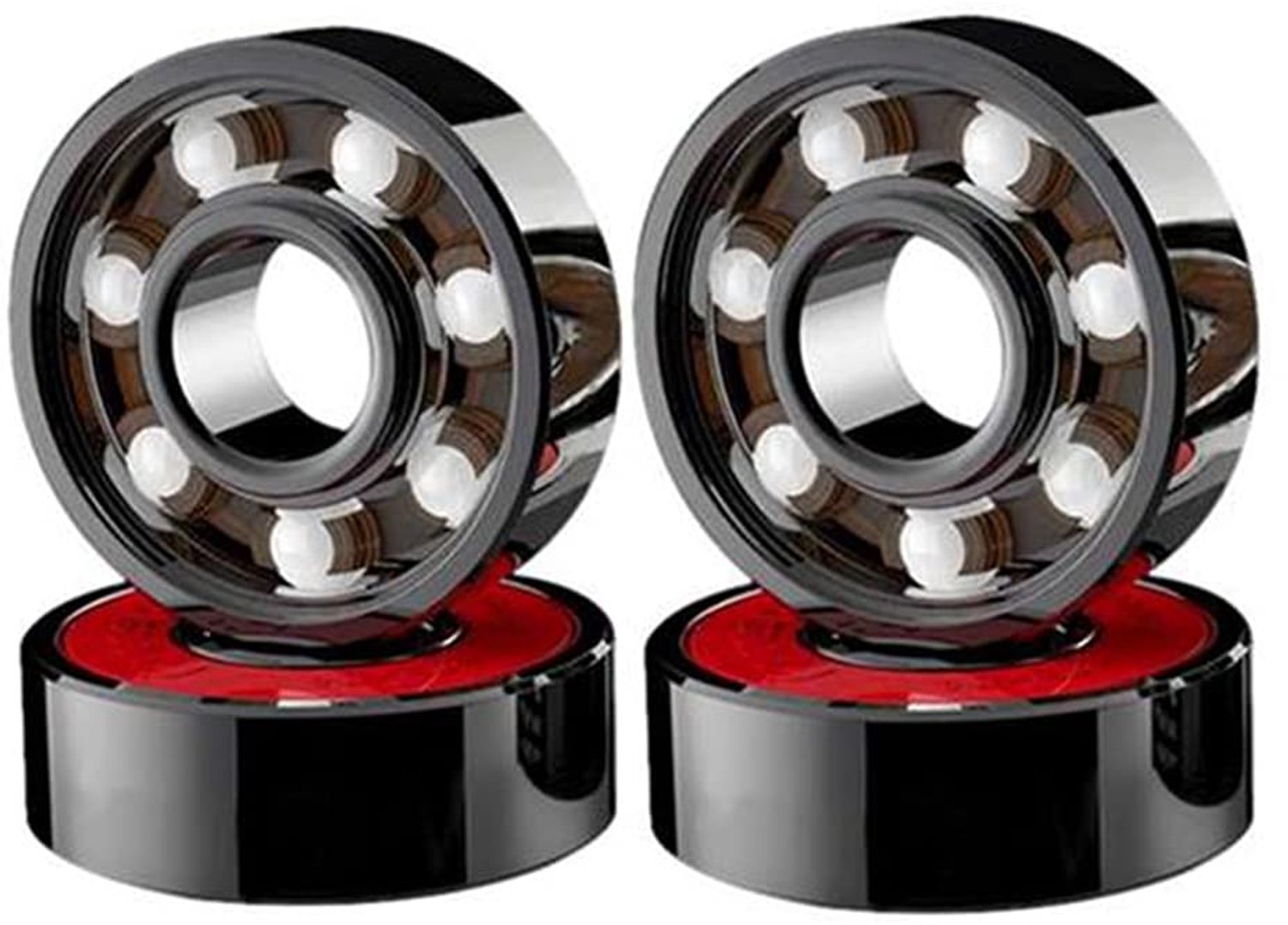 4 Stuks Hybride Keramische Lagers voor Skateboards Zwart