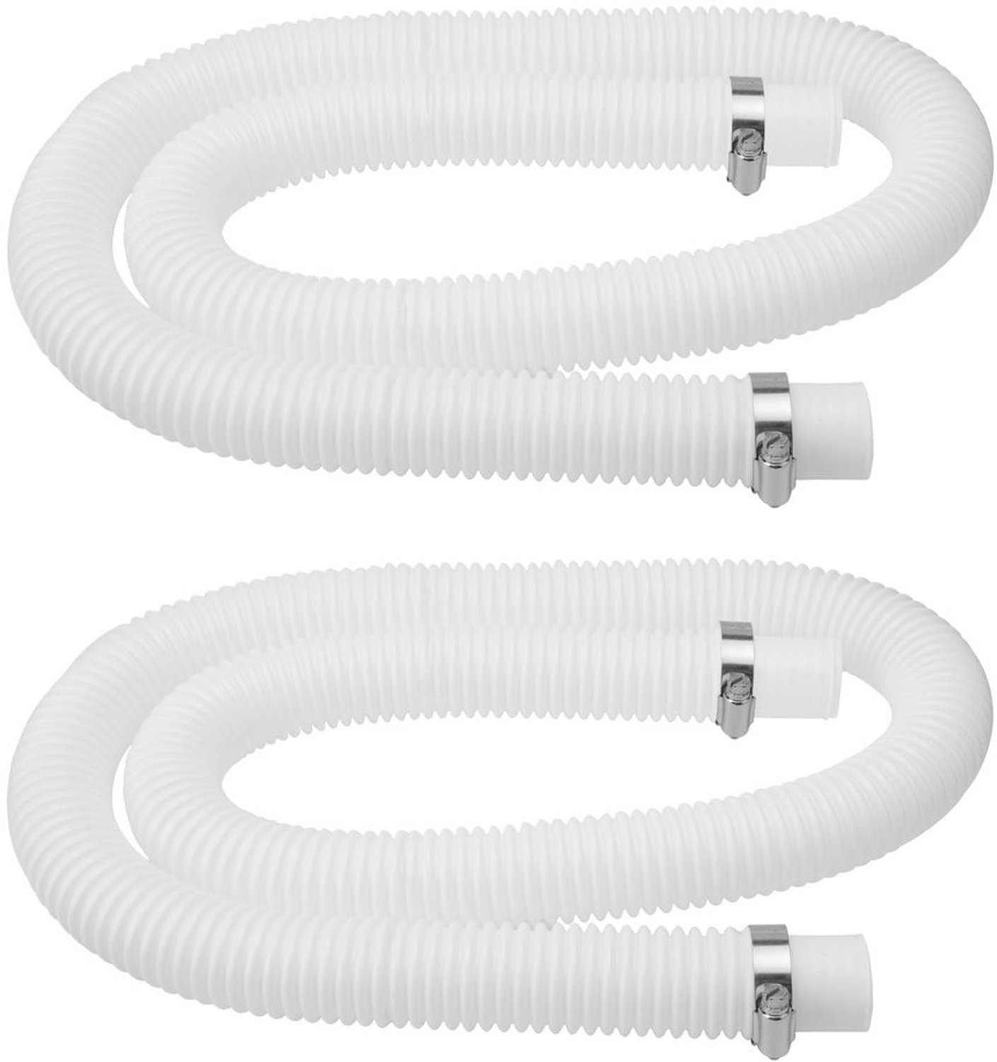 Zwembadslang 32 mm - 2 Stuks - Pompslang - Veiligheidsclips - Flexibel Polyethyleen - 150 cm lengte