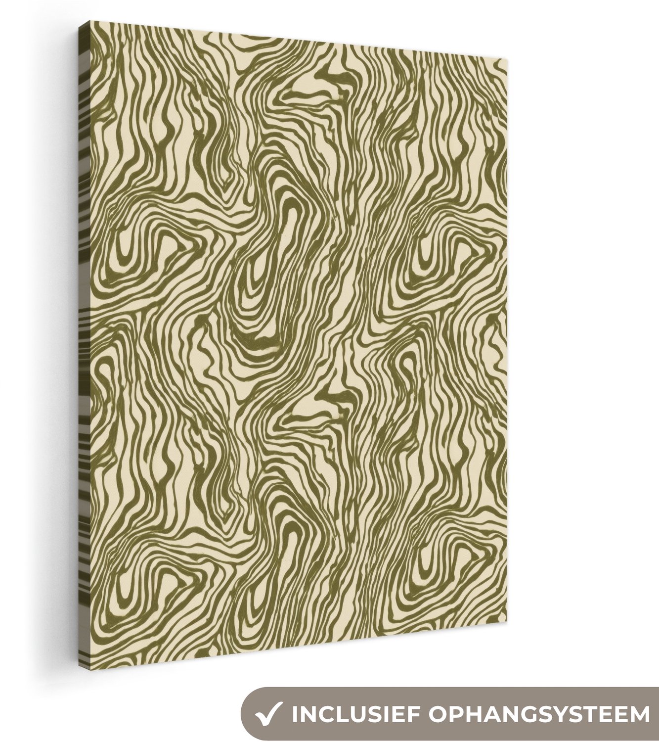 Canvas schilderij 70x100 cm - Exclusieve wanddecoratie Abstract - Marmer - Groen - Muurdecoratie woonkamer - Slaapkamer decoratie - Kamer accessoires - Schilderijen op canvas