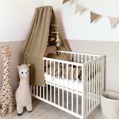 LILIMAUS Klamboe voor ledikant - hemeltje babybed - mousseline katoen - 140 cm - donkerbeige