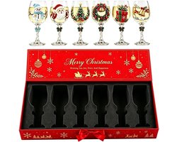 Générique Kerstwijnglazen set - 6 voet | sneeuwvlok
