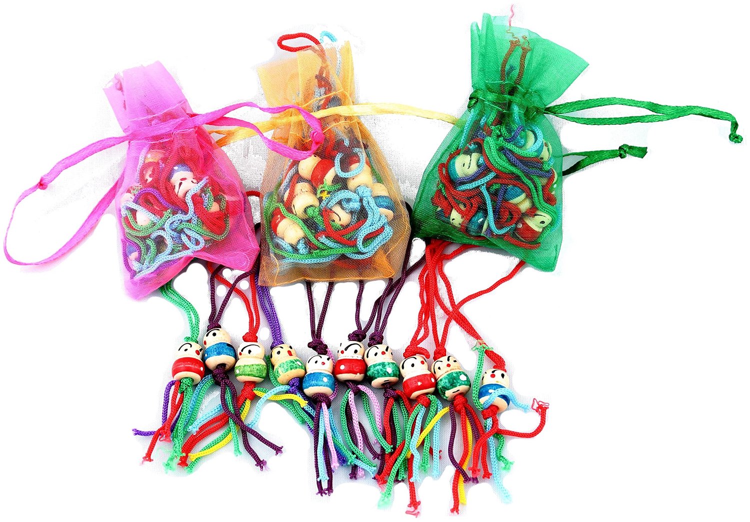 Houten Geluksbedel - 20 Stuks in Organza Zak
