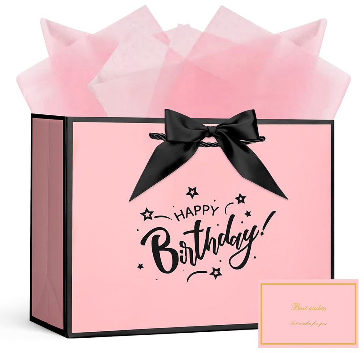 Set van 5 Papieren Cadeautassen met Handvat en Versiering