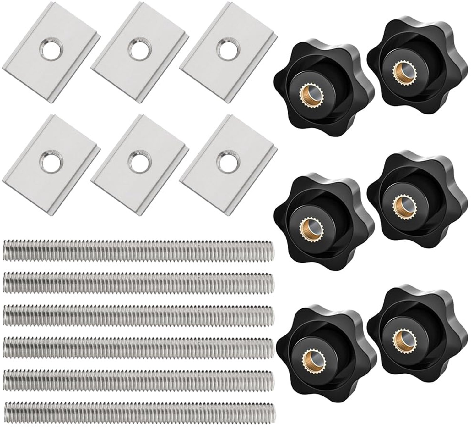 Set van 18 T-Rail Slide Nuts M8 voor Houtbewerking