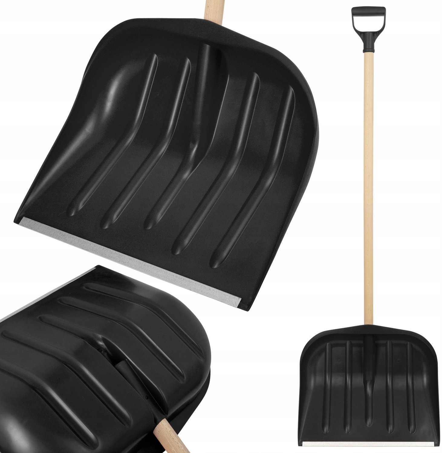 Merkloze Sneeuwschuiver met Houten Steel - Verstevigd
