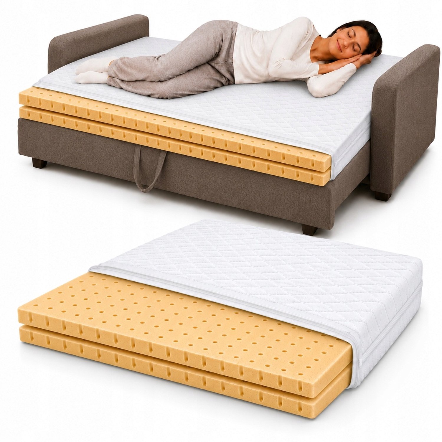 MATERACE Z GÓR Latex Topper 80x200 cm H1 - 6 cm Hoog, Ventilerend & Comfortabel