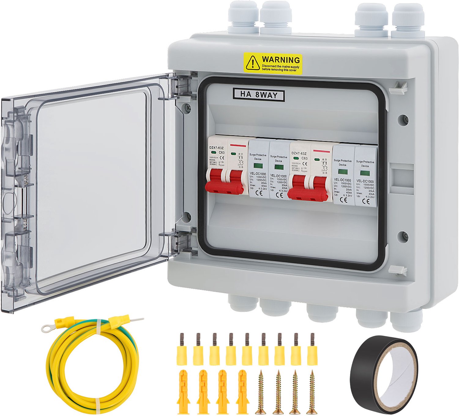 Overspanningsbeveiliging DC-scheider 40A-1000V - Bliksembeveiliging - Overstroombeveiliging - 2-polig - IP65 Waterdicht - Zonne-energie - Zonnepaneelbeveiliging