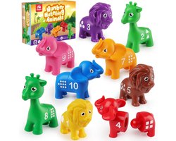 Coogam digital match toy package, ten double-sided digital counters for animals, preschool Montessori advanced motor skills math puzzle pieces, suitab