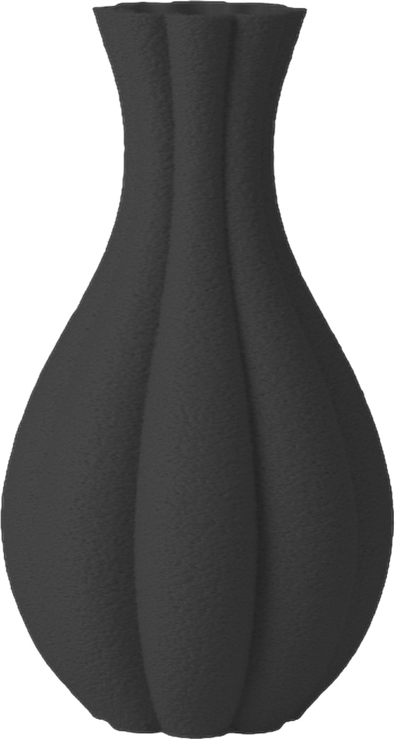 Layvo FENNO Vaas - Zwart - D14 x H25 cm - droogbloemen vaas - japandi - gerecycled plastic