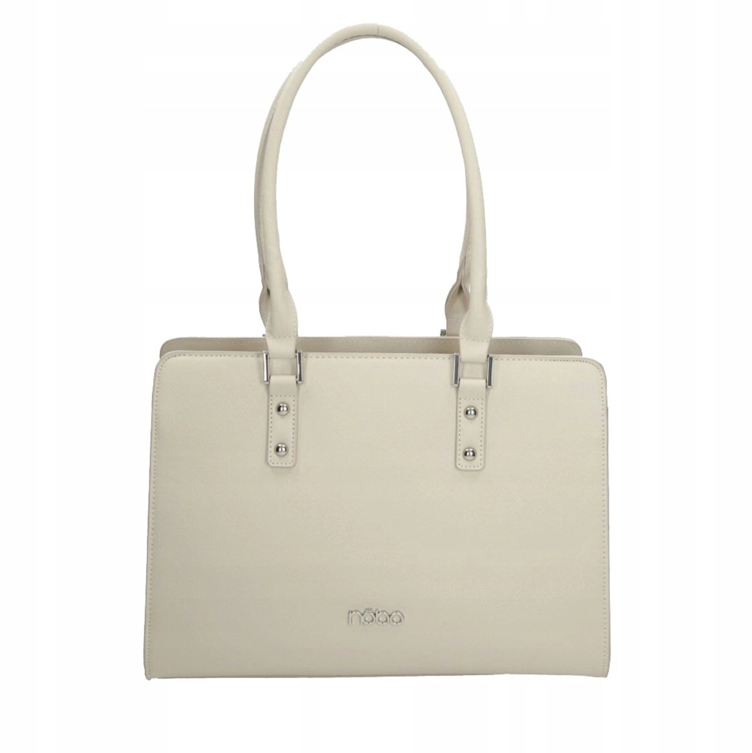 Nobo Dames Shopper Tas Groot Crème Saffiano Leer