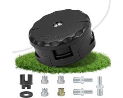 SnelShoppen - Draadkop voor Bosmaaier met Tap & Go-systeem, Universele Trimmerkop M10 x 1,25, 7 Schroefdraadadapters voor Stihl, Dolmar, Echo en Meer