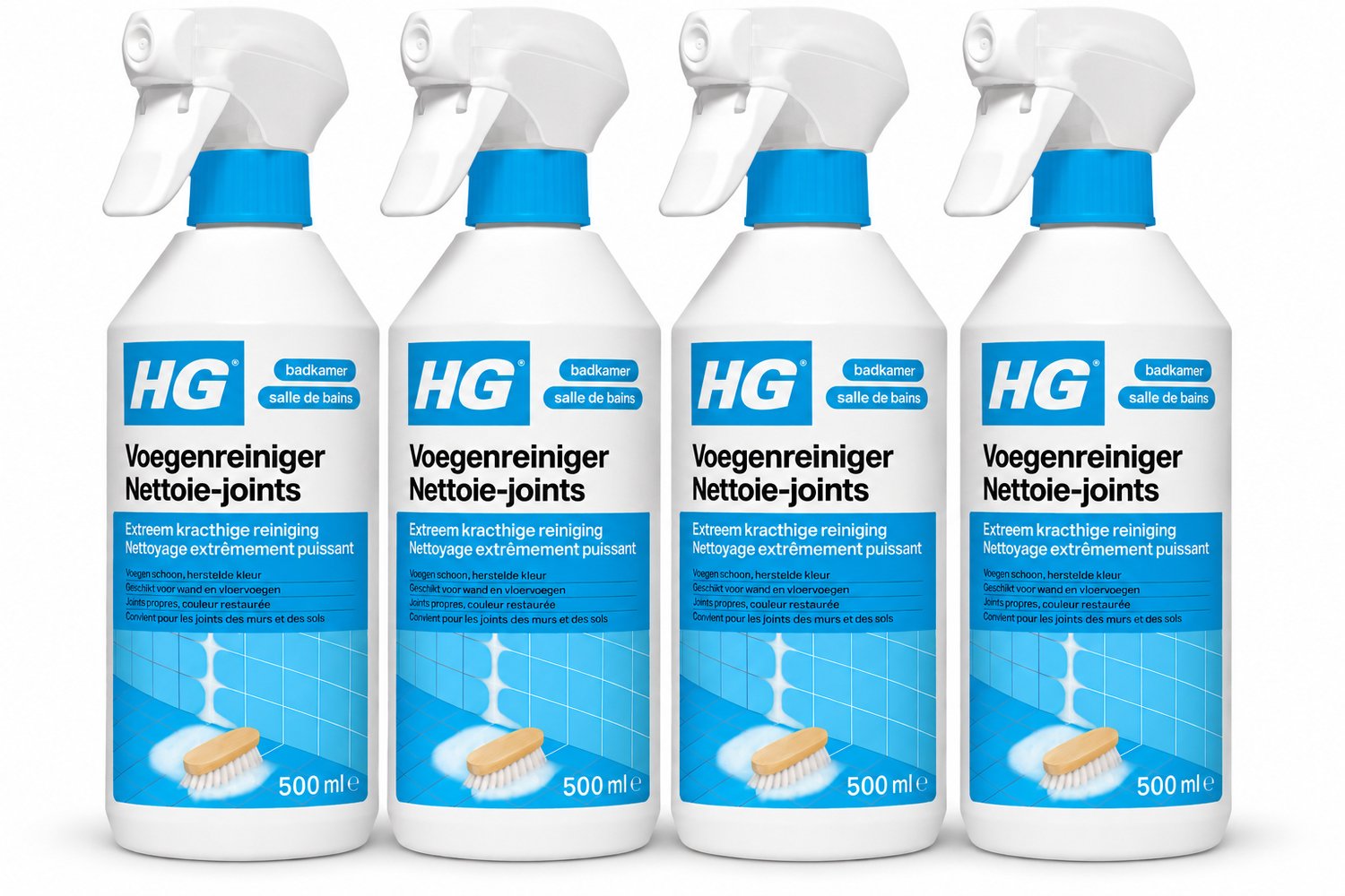HG Voegenreiniger 500 ml - Krachtige Reiniger voor Wand- en Vloervoegen 4 x 500 ml