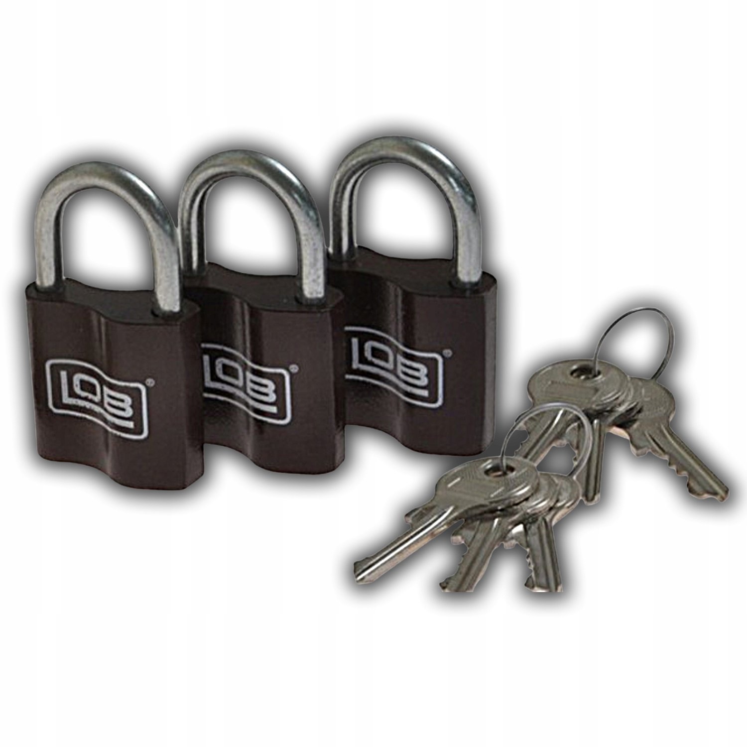 LOB Set van 3 Cilinder Hangsloten met Gelijke Sleutel - 30mm
