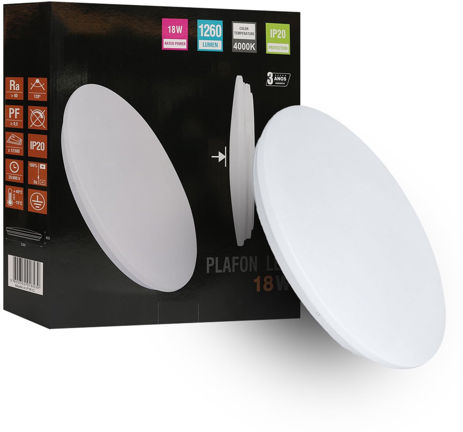 LED Plafondlamp Ø33CM voor Badkamer en Woonkamer