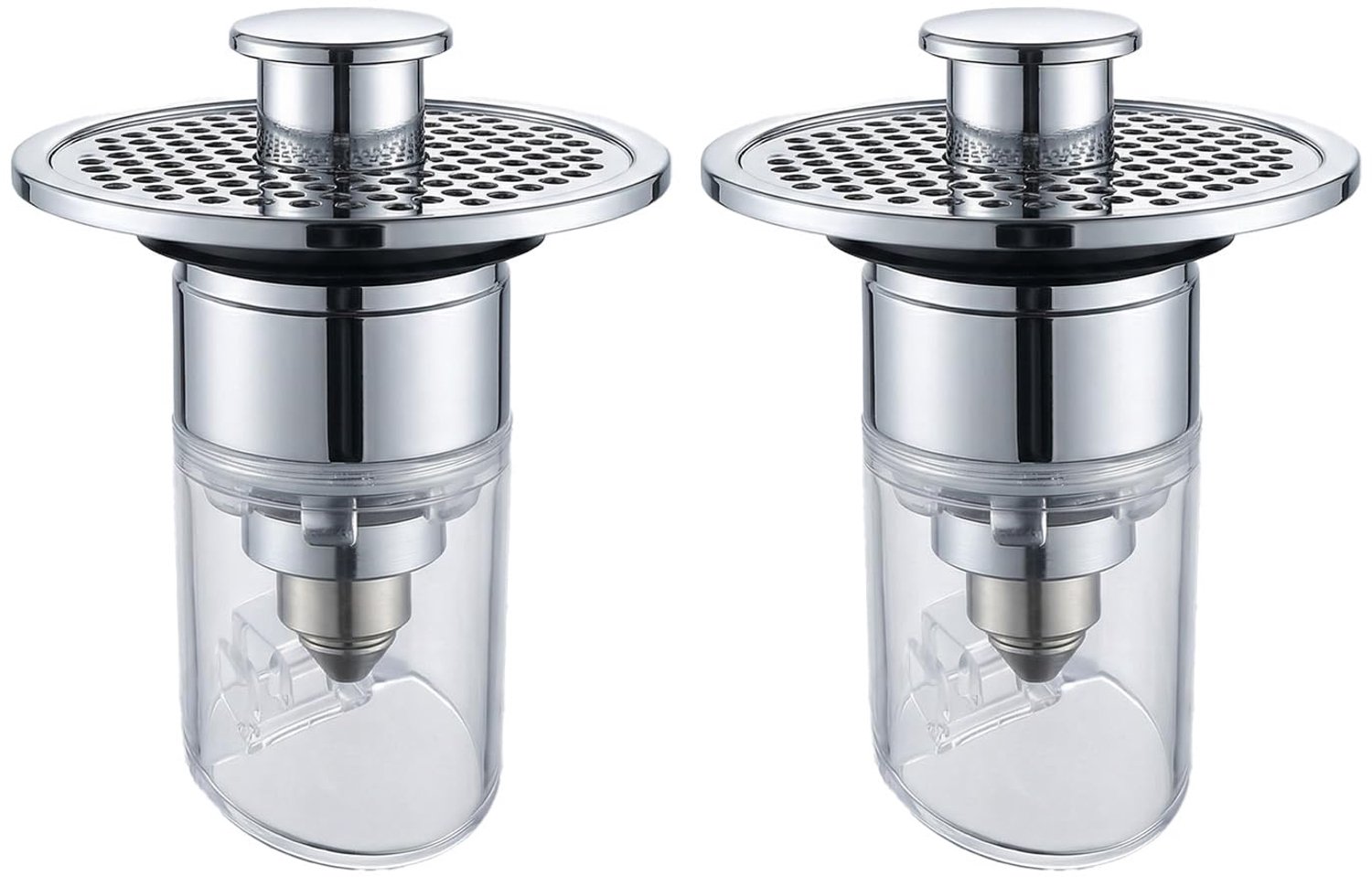 Set van 2 Pop-up Wastafelstoppen met Haarfilter