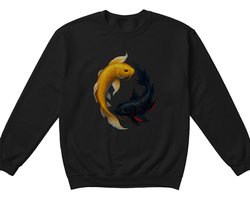 Koi Vis Sweater – Yin Yang Koi Vis Illustratie – Unisex Sweater voor Dames & Heren – Origineel Cadeau