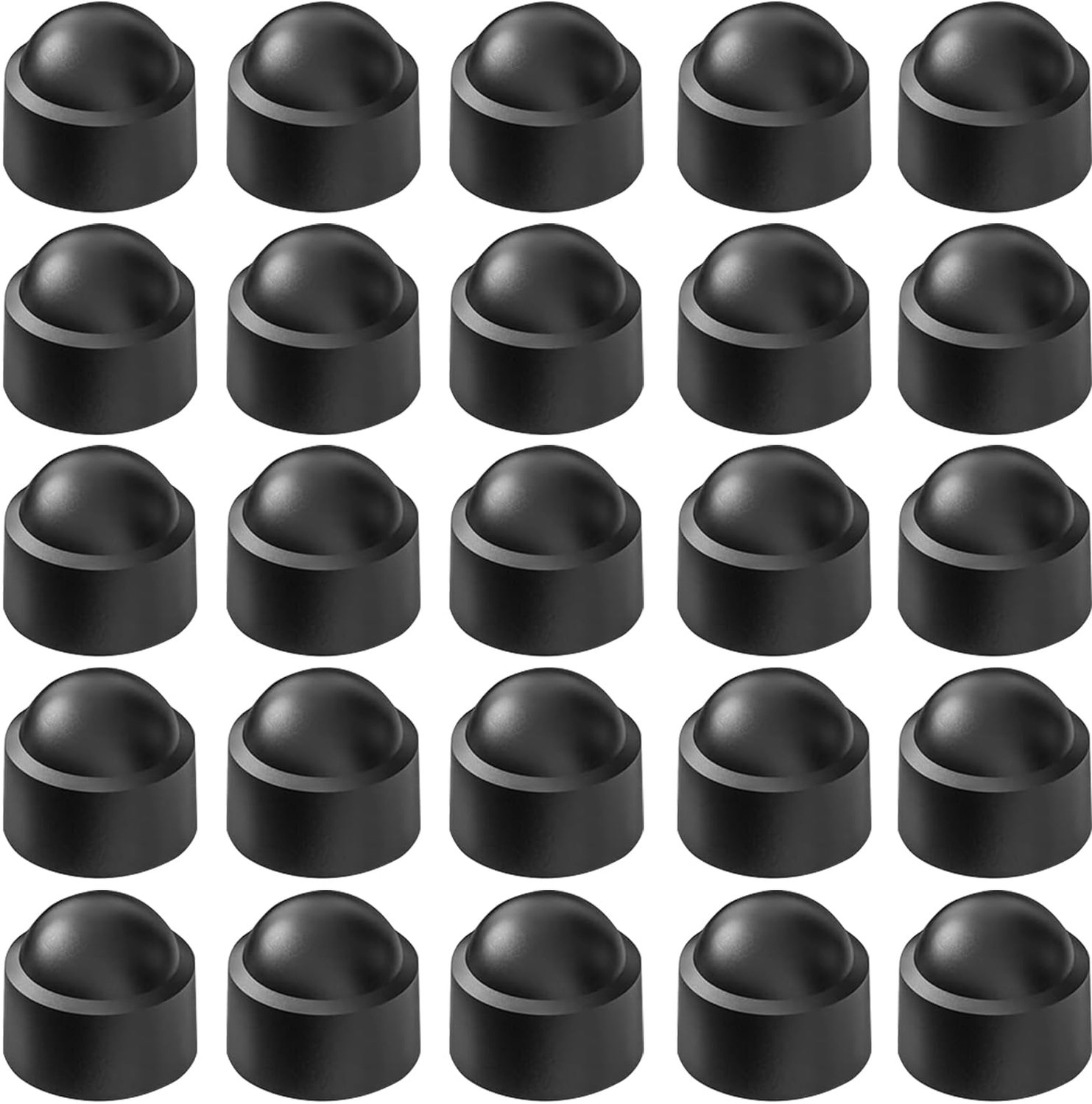 Set van 25 M8 Zwarte Plastic Doppen voor Schroeven en Moeren
