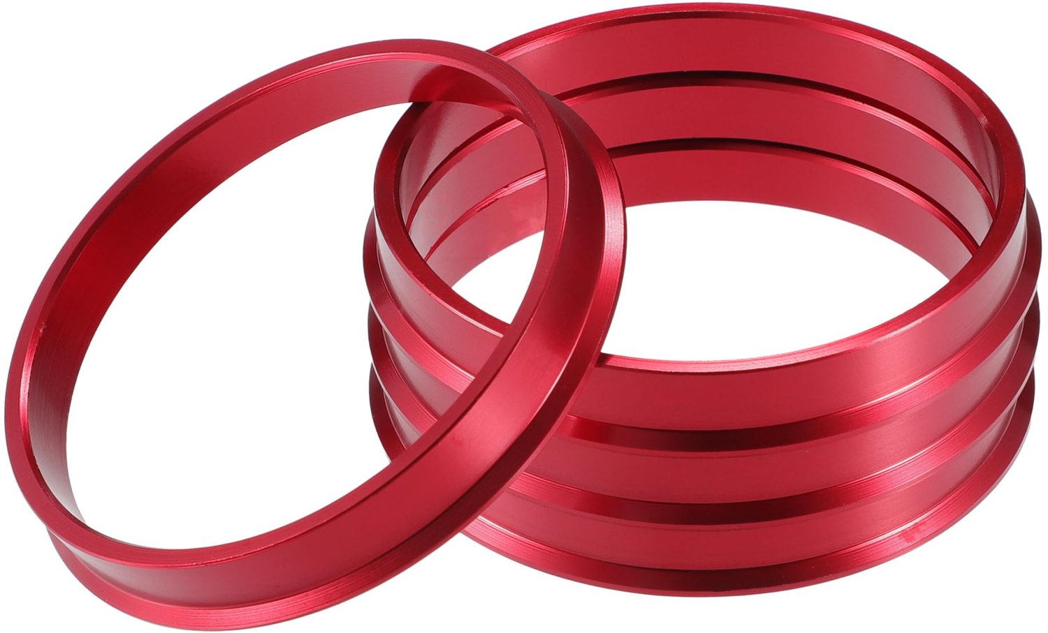 Hub Centric Rings Aluminiumlegering Rood - Buitendiameter 73.1mm - Binnendiameter 66.6mm - Set van 4 - Trillingen elimineren - Perfecte pasvorm - Naafringen