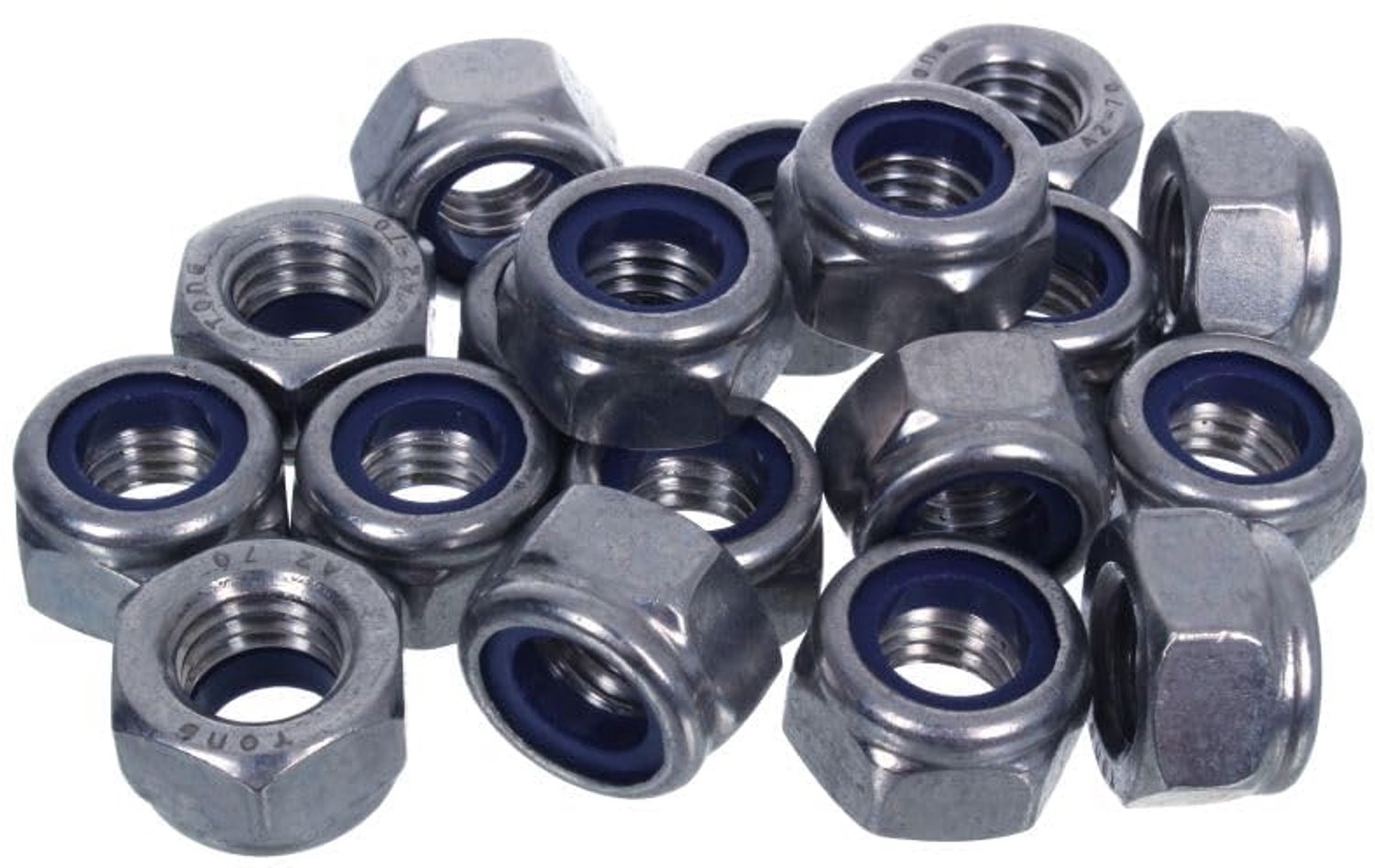 Set van 100 Zelfsluitende Moeren M8 - A2, 985