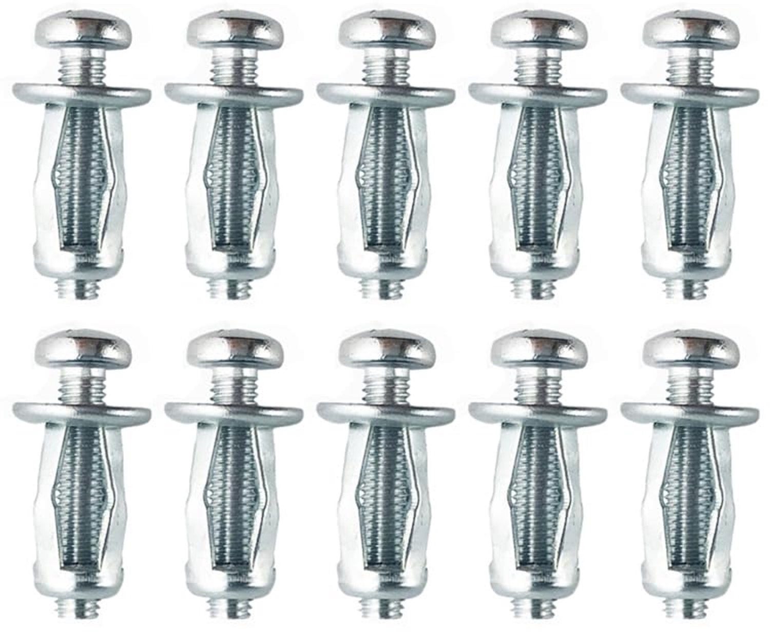 Bevestigingsankers 10 Stuks - M6 x 25 - Robuuste Metalen Holle Wandankers - Pluggen/Expansieschroeven - Geschikt voor Gipsplaten - Stevig Gemonteerd
