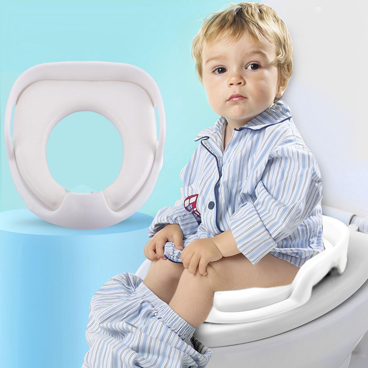 Kinder Toiletbril - Potty Training Seat met Handgrepen (Wit)