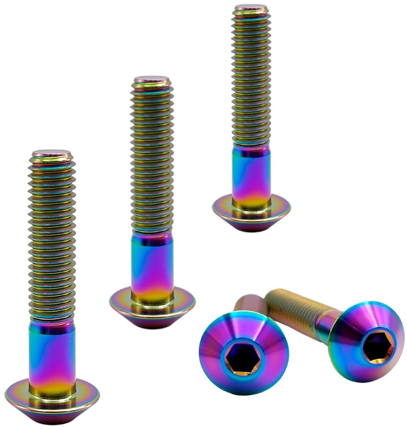 Titanium Bout M6x1.0x35 mm - Iridescent, 5 stuks