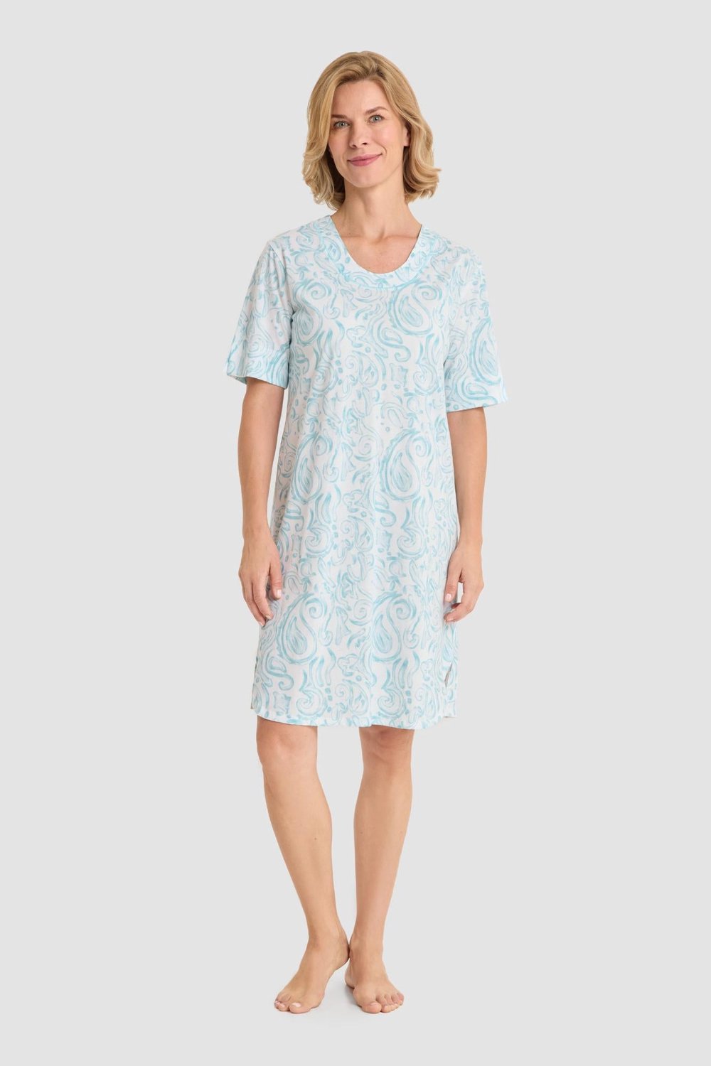Rösch Paisley Nachthemd 1263045 Aqua Blauw