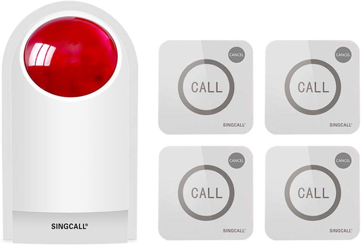 Strobe Sirene Alarm voor Thuis met 1 Rode Flits en 4 Afstandsbedieningen