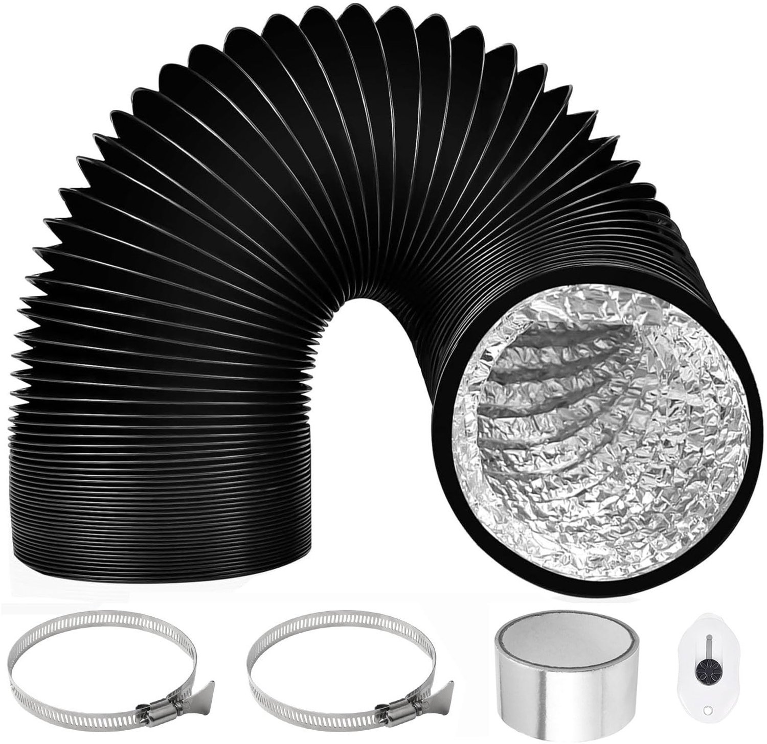 Flexibele Afvoerslang van PVC met Klemmen