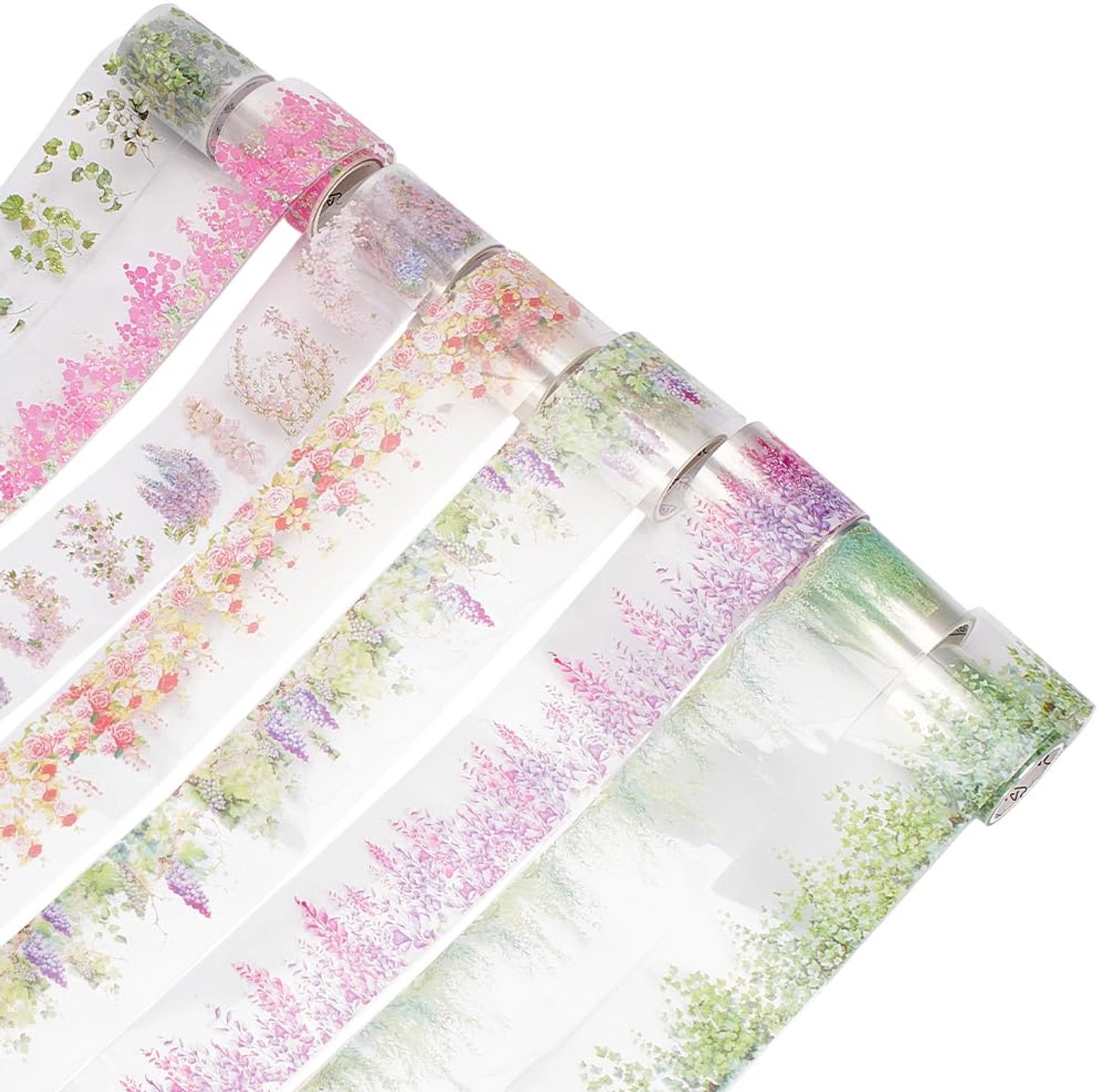 8 Rollen Decoratieve Plakband met Bloemenpatroon - 5 cm Breed
