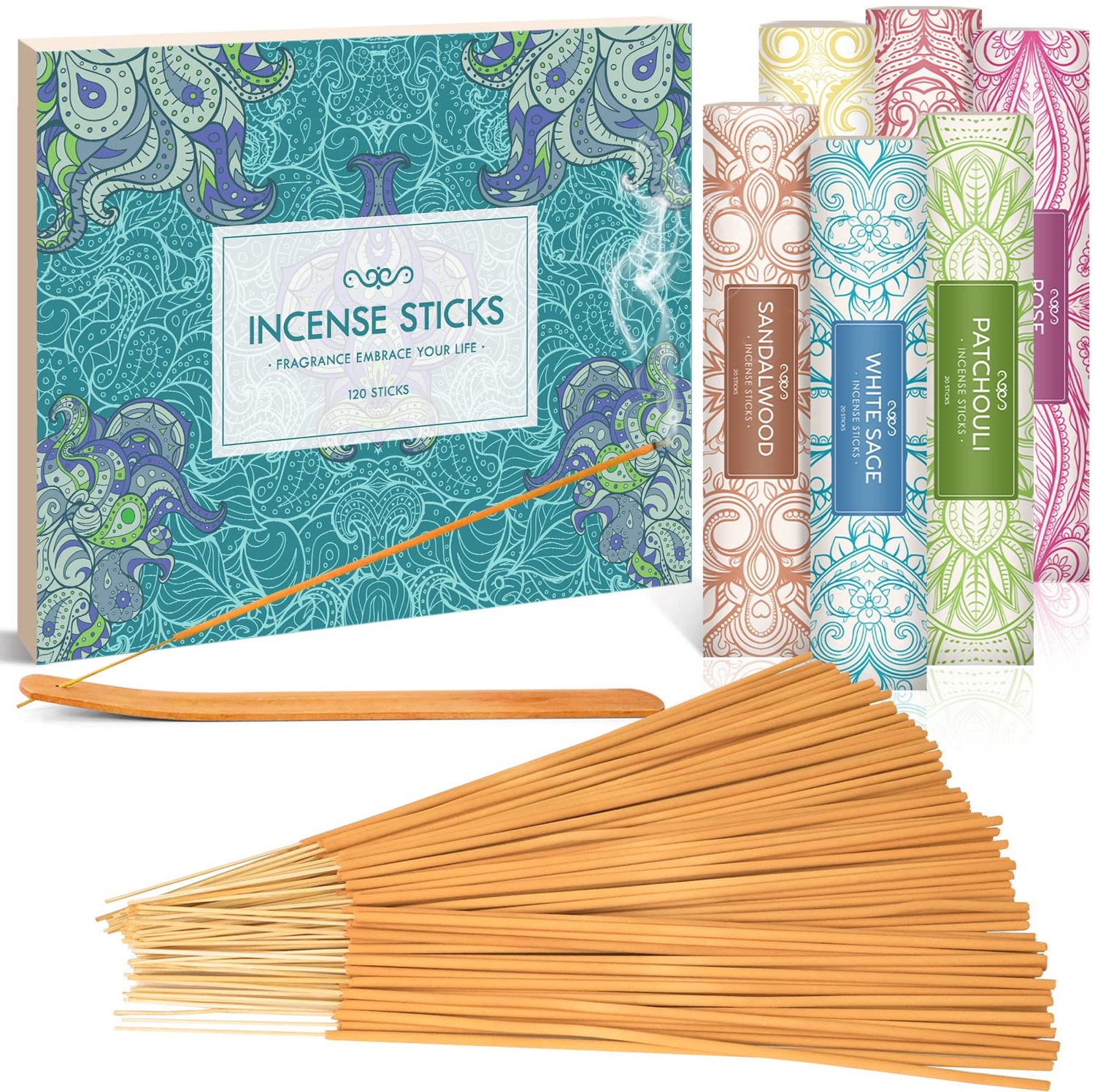 Aromatherapie Cadeauset met 120 Wierookstokjes