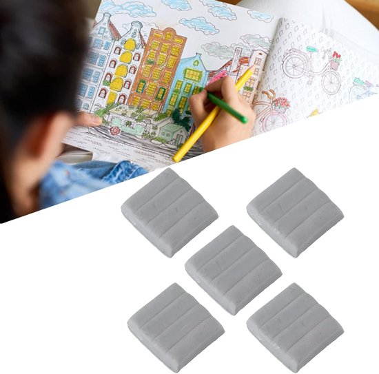 Gummen voor Het Corrigeren, 5 Gum Kneedbare Gummen met Brede Toepassing, Premium Materiaal, Praktisch Gereedschap, Grote Waterabsorptie, voor Schetsschilderen, Enz — afbeelding 2