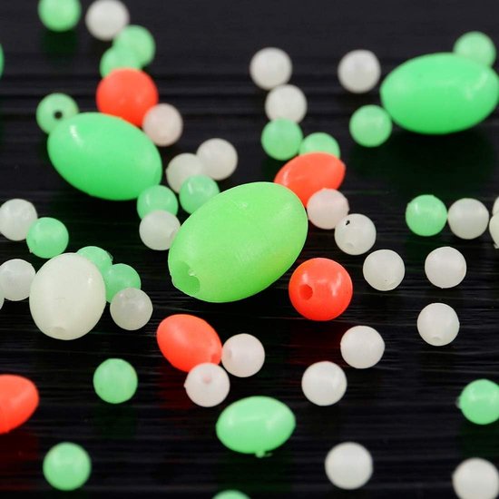 1050 Stuks Plastic Ovalen Luminous Visloods en Aas Kralen Assortiment, Zacht en Lichtgevend Vissersgereedschap voor Vissystemen en Drijvers — afbeelding 2