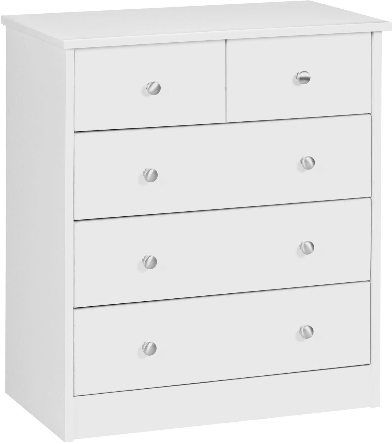 Cosmo Casa Ladekast – Commode - Opbergkast met 5 Lades – 2 Kleine en 3 Grote Lades – Wit – 60 x 35 x 70 cm Zie omschrijving