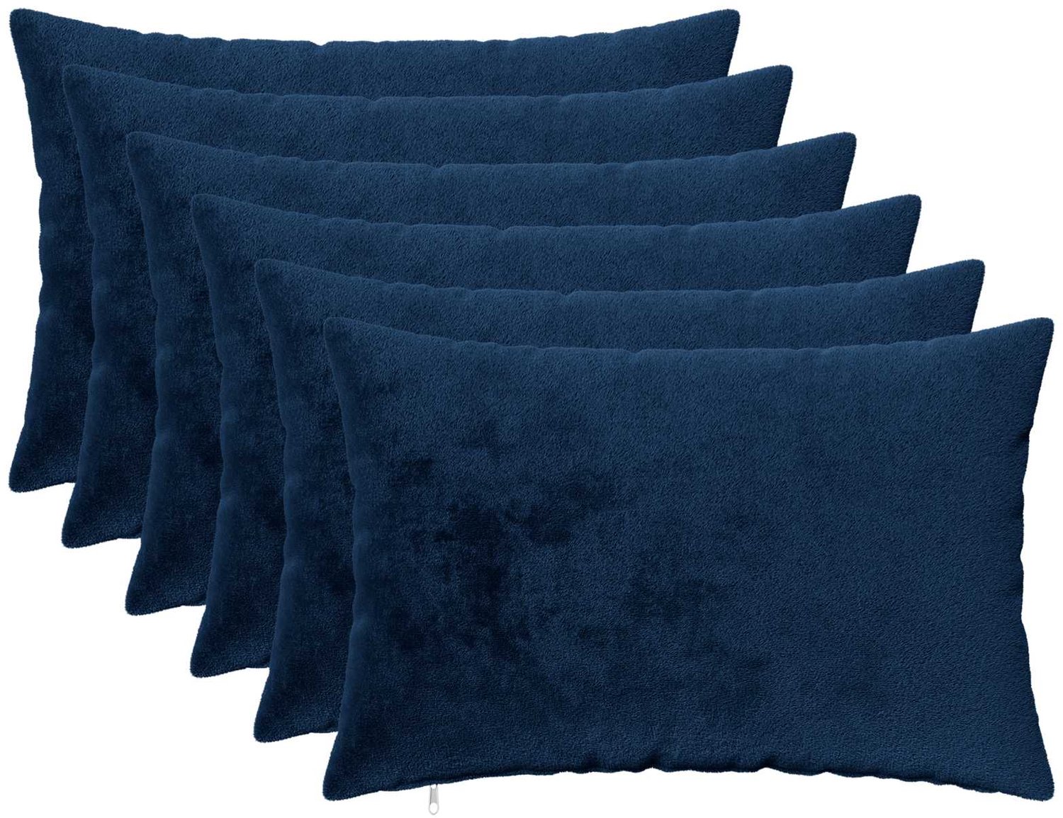 vidaXL Dekenkussen - 6 - st - HEERLEN - Marineblauw - 40 - x - 60 - cm - Flanel