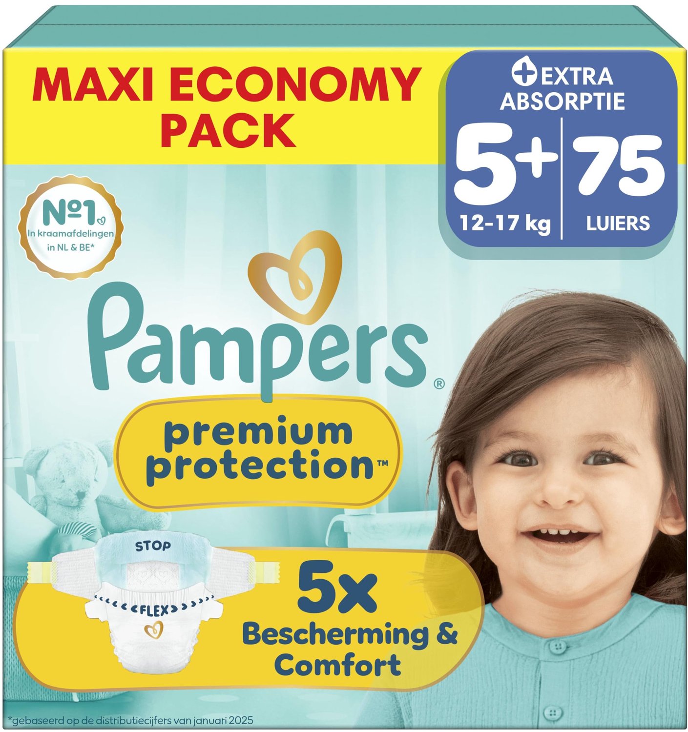 Premium Beschermende Luiers - Maat 5+ - 75 Stuks