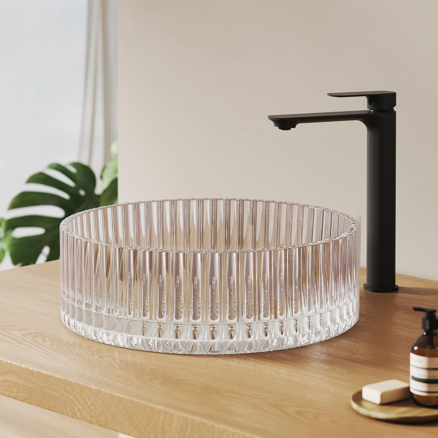 Rond Glazen Wastafel voor Badkamer en Gastentoilet