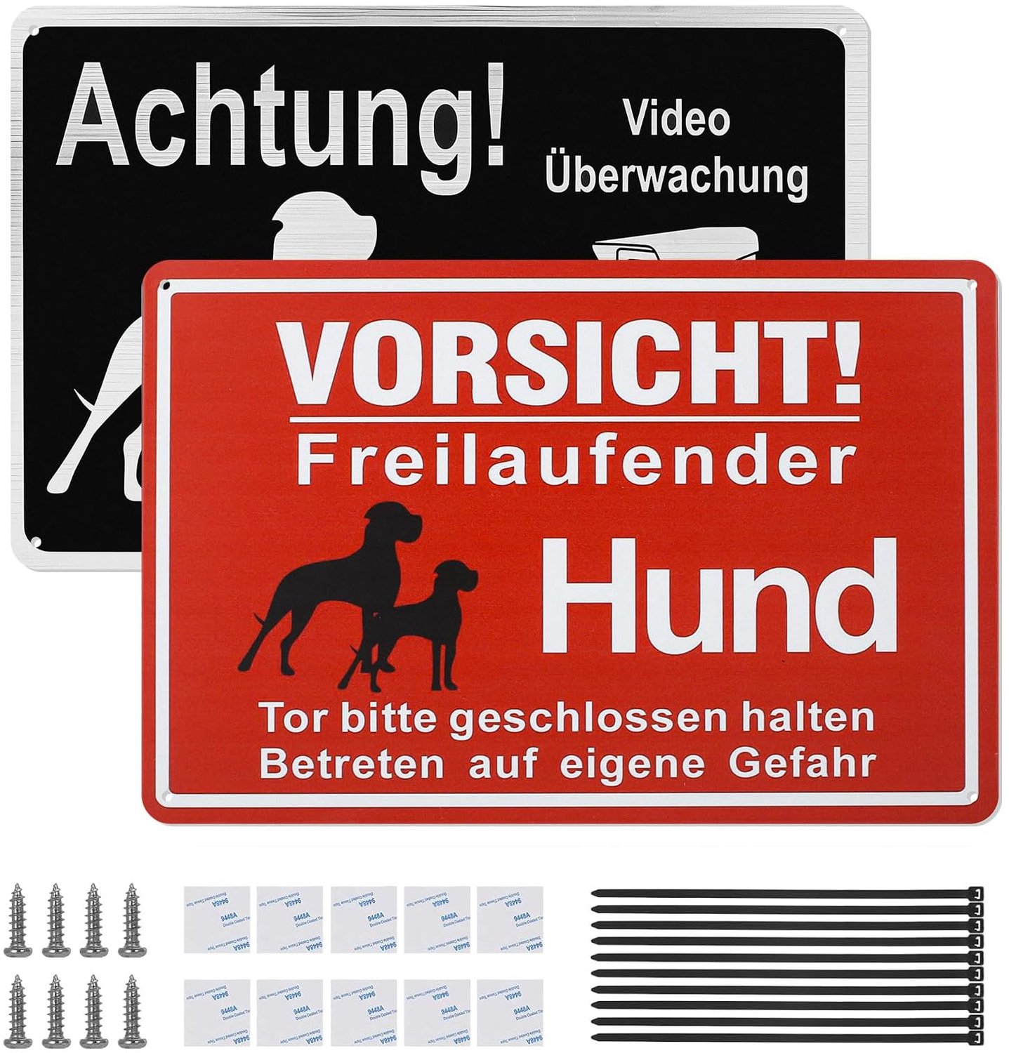 Waarschuwingsbord voor Honden, 2 Stuks