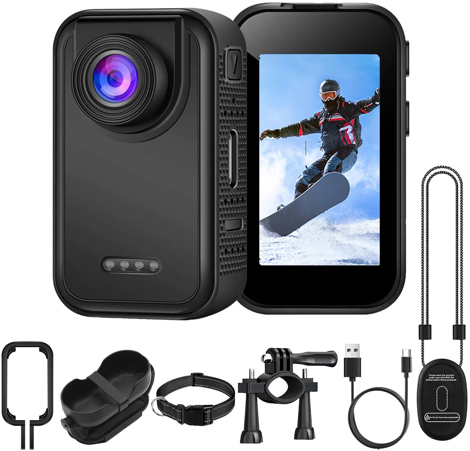 Draagbare Actiecamera 1080P met Magnetisch Lichaam